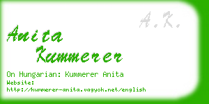 anita kummerer business card